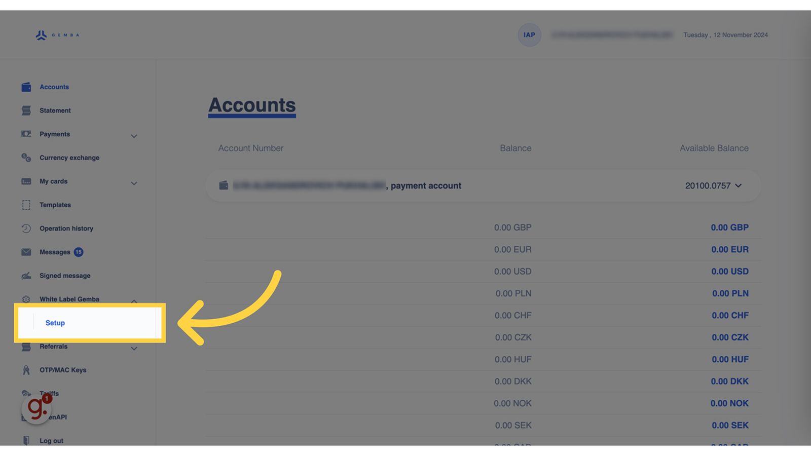 4. Then click “Setup”